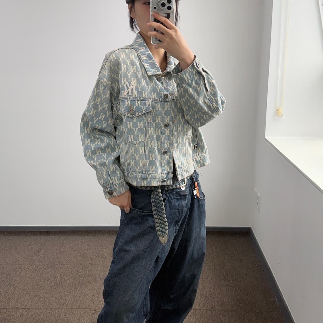 Mlb 엠엘비 ny 모노그램 데님 자켓  상품이미지2
