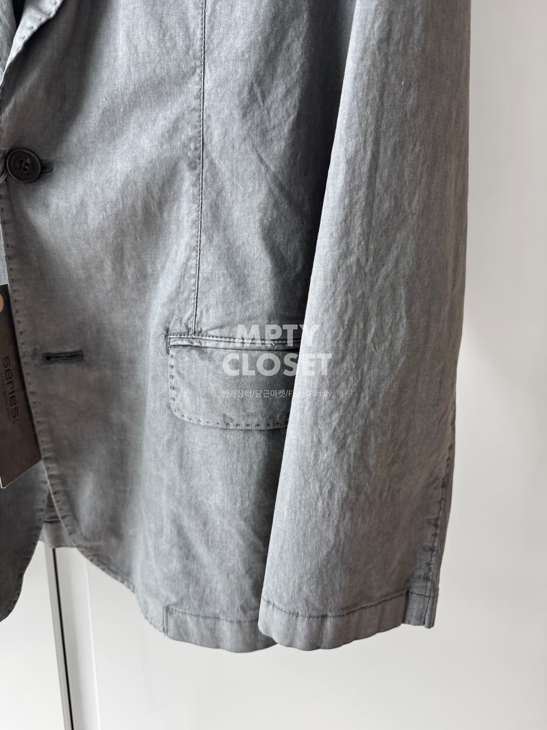 [105] 시리즈 코튼 린넨 가먼트다잉 블레이저 자켓 라이트그레이 상품이미지5