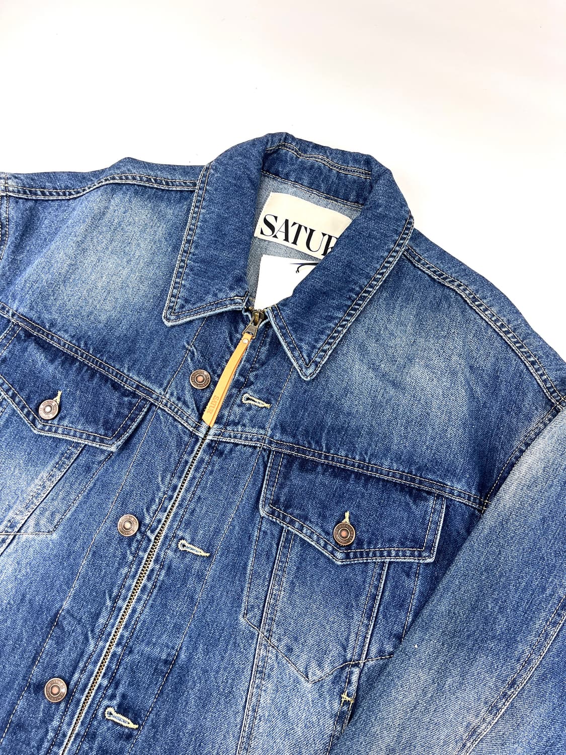 세터 가봉 워시드 데님 트러커 자켓 미디움 블루 상품이미지3