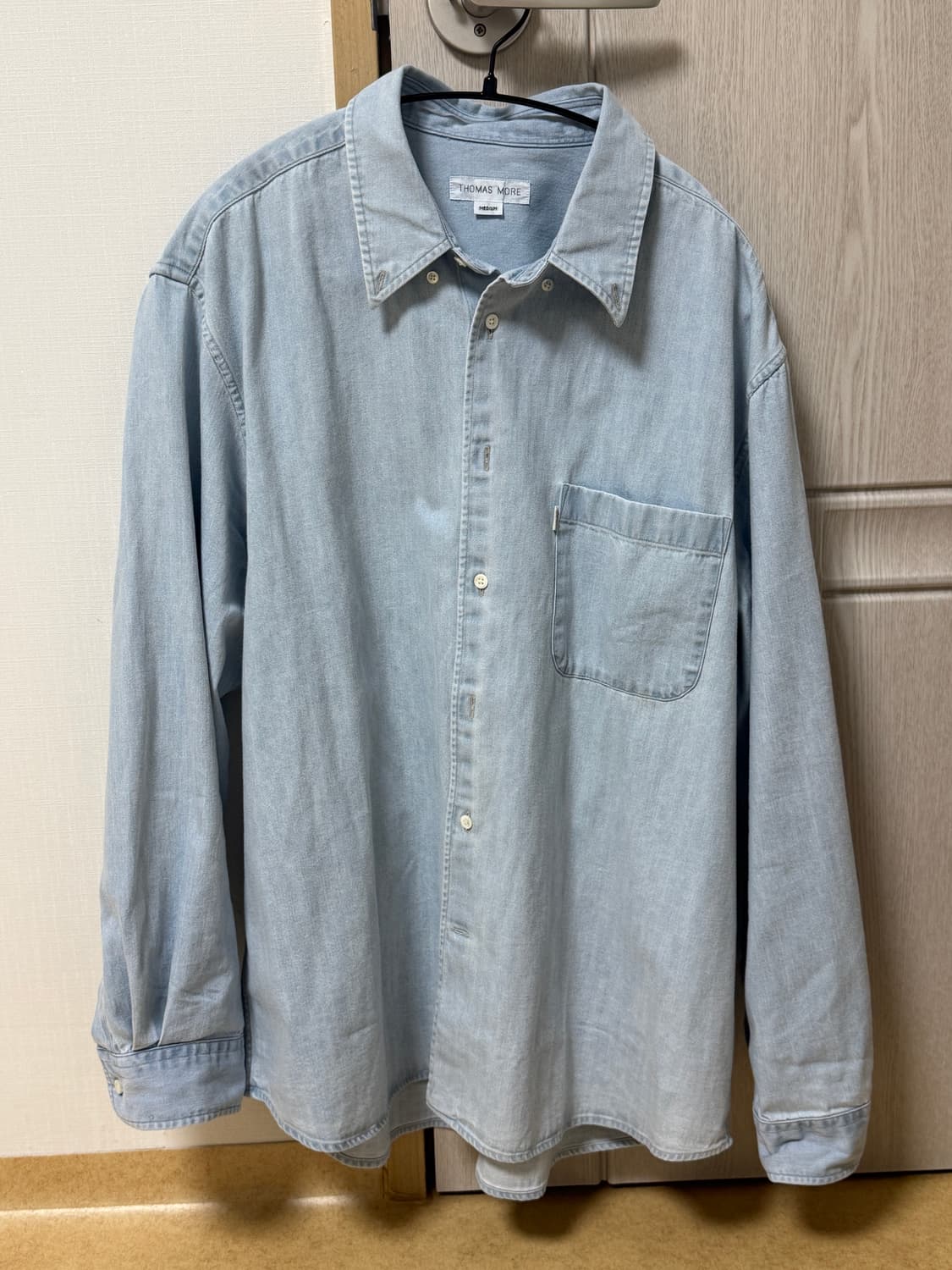 [M] 토마스모어 인디고 버튼다운 셔츠 연청 상품이미지5
