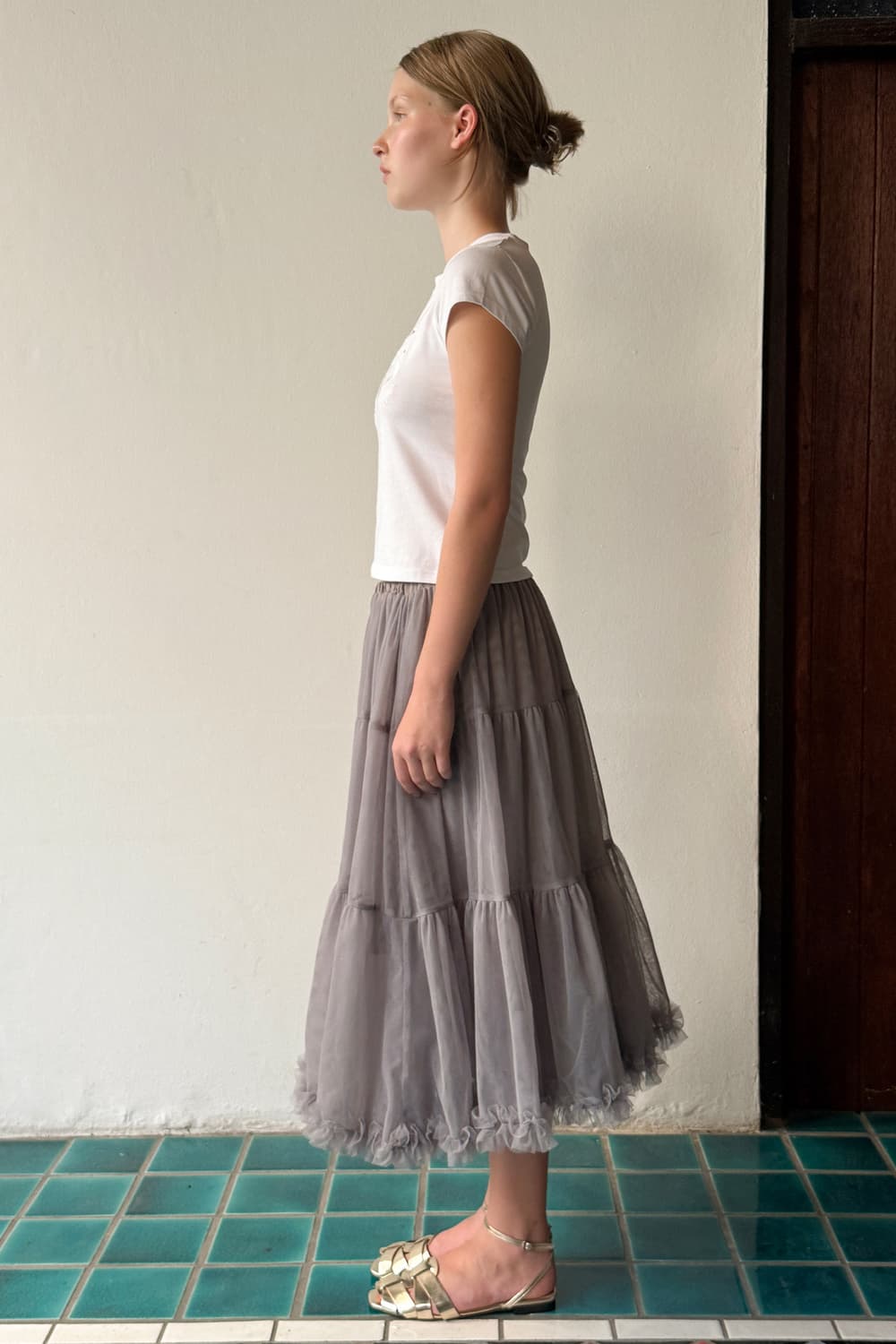 시눈  Tute Midi Skirt (Light Grey)  상품이미지3