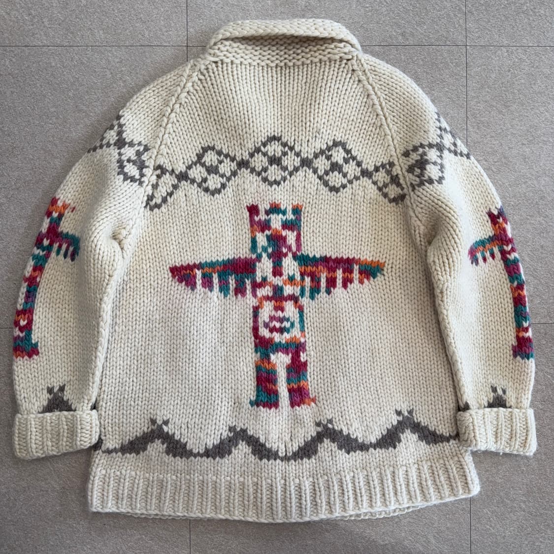 캐나다 핸드니트 버진울 코위찬 집업 가디건 상품이미지5