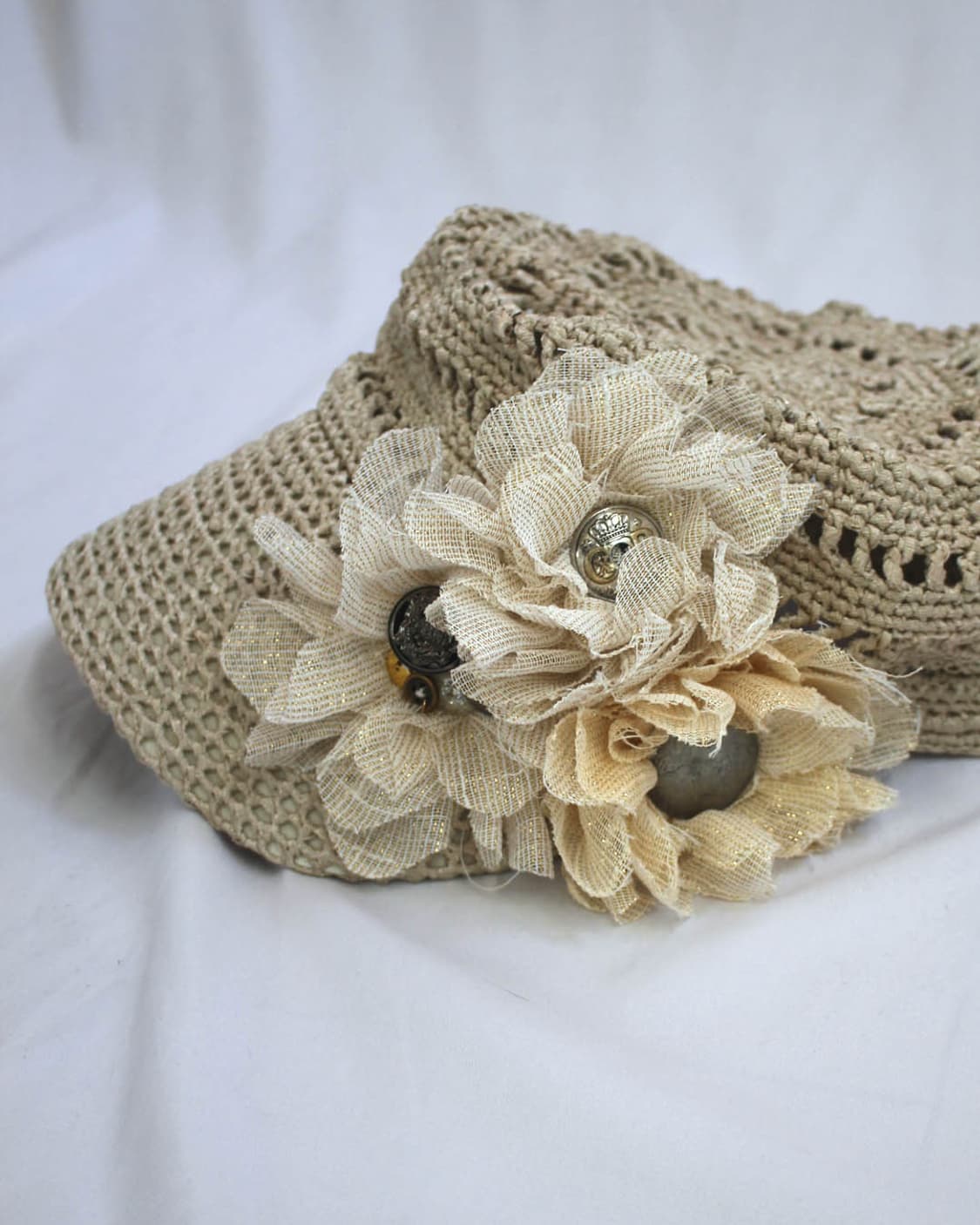 3 flower-corsage brooch+ivory net cap 상품이미지6