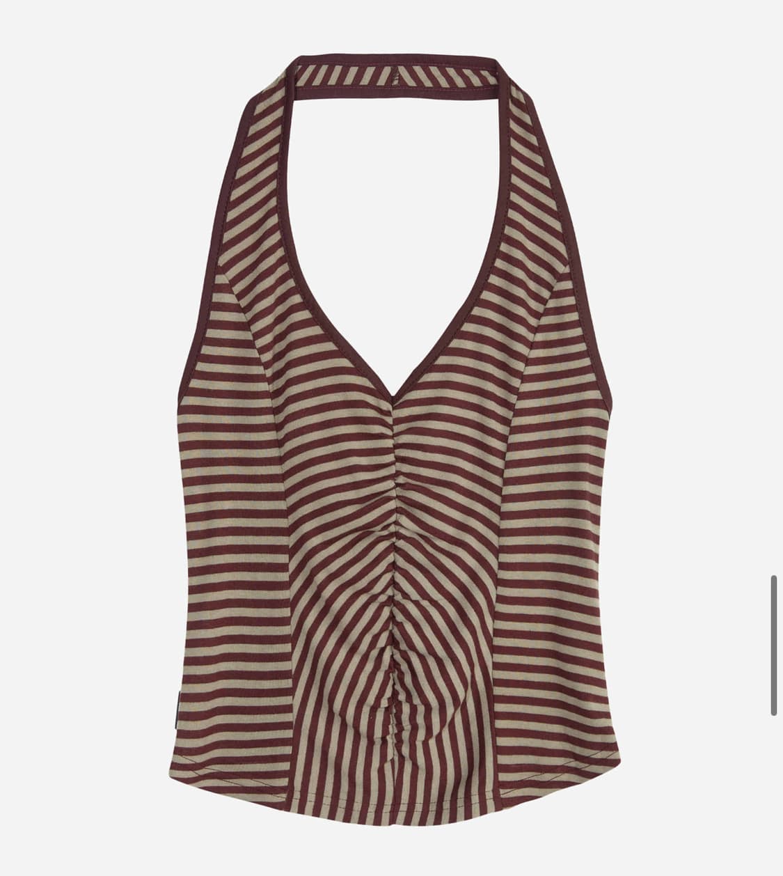 CERRIC STRIPE HALTER NECK SLEEVELESS 브라운 상품이미지1