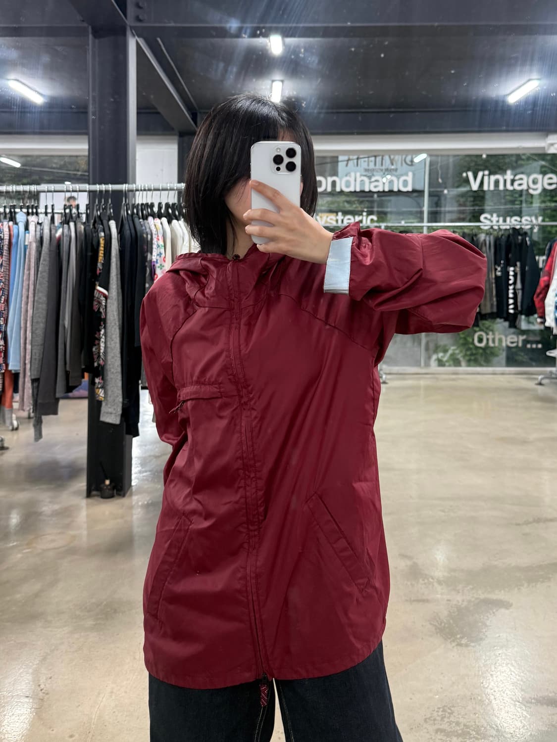 나이키 버건디 투웨이 바람막이 상품이미지2