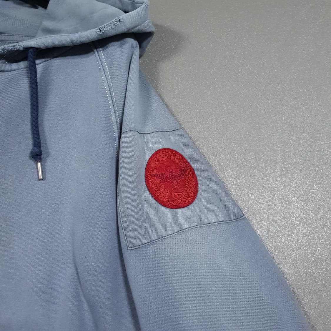 XL (105) 아르마니 진스 데미지 워싱 디스트로이드 후드티 스웻셔츠 상품이미지4