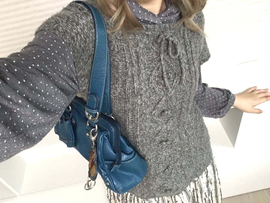 Jpn vintage bluegreen stud leather bag 상품이미지2