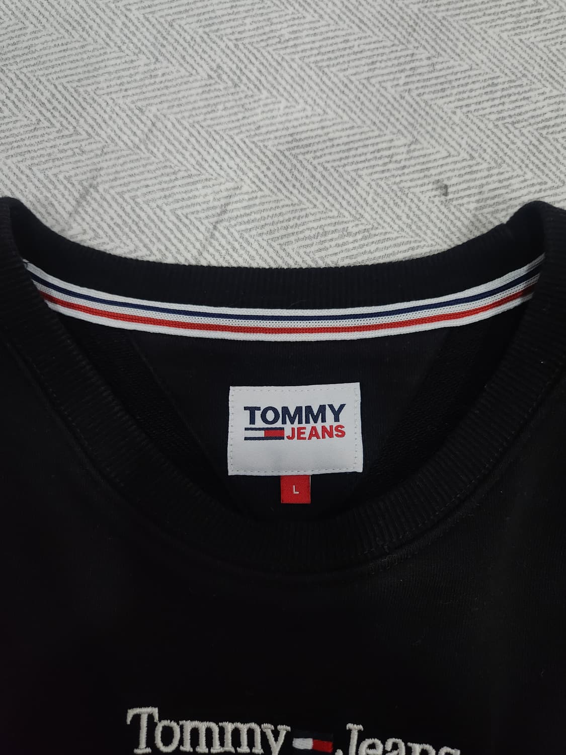 타메힐피거 타미진스 블랙 맨투맨 티셔츠 남성 100사이즈 상품이미지5