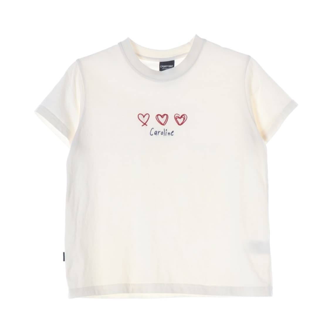 CPGN STUDIO 하트 자수 화이트 반팔 티셔츠 M 상품이미지1