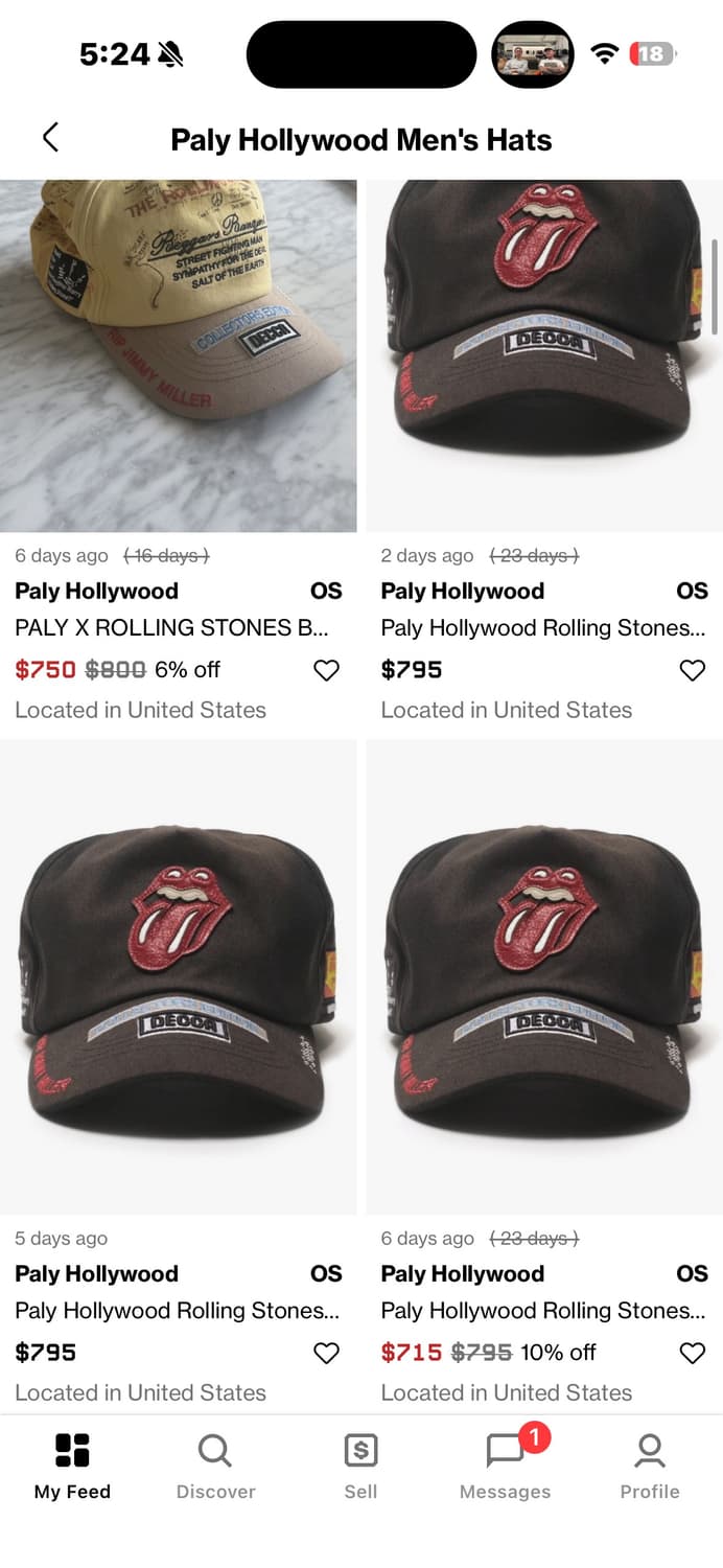 팔리할리우드 paly hollywood 롤링스톤즈 볼캡 제임스딘 뤡코즈 상품이미지6