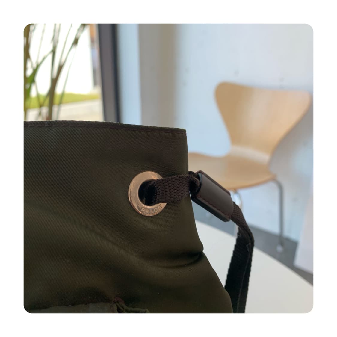 (PRADA)프라다 카키 투포켓 토트백 상품이미지5