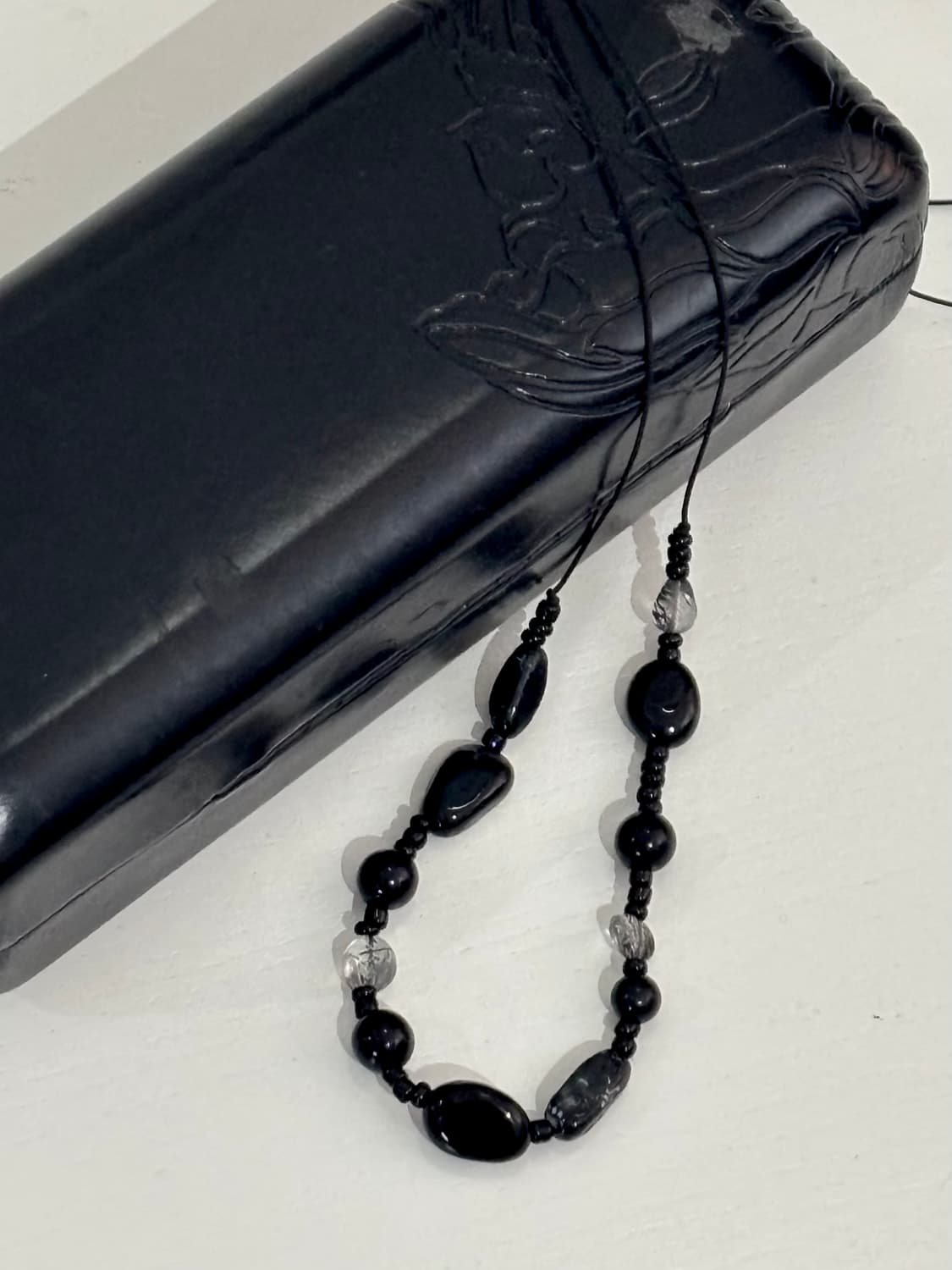 Mixed Obsidian Necklace 상품이미지1