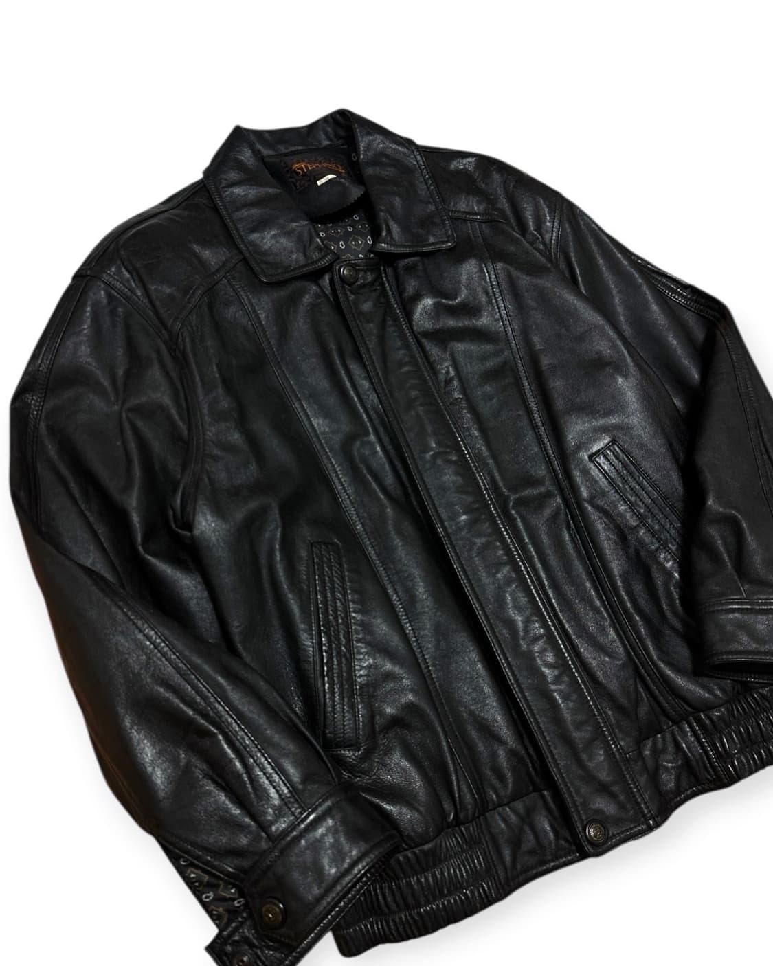 빈티지 블랙 양가죽 봄버 블루종 자켓 상품이미지4
