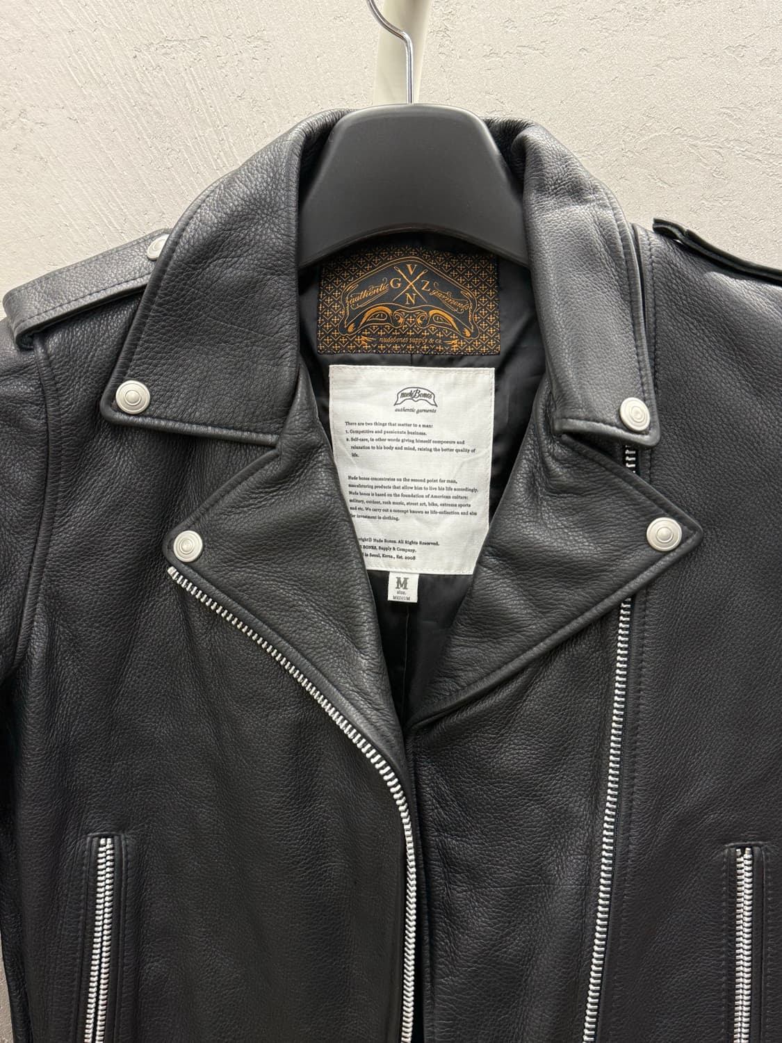NUDE BONES 누드본즈 레더 자켓 M 상품이미지3