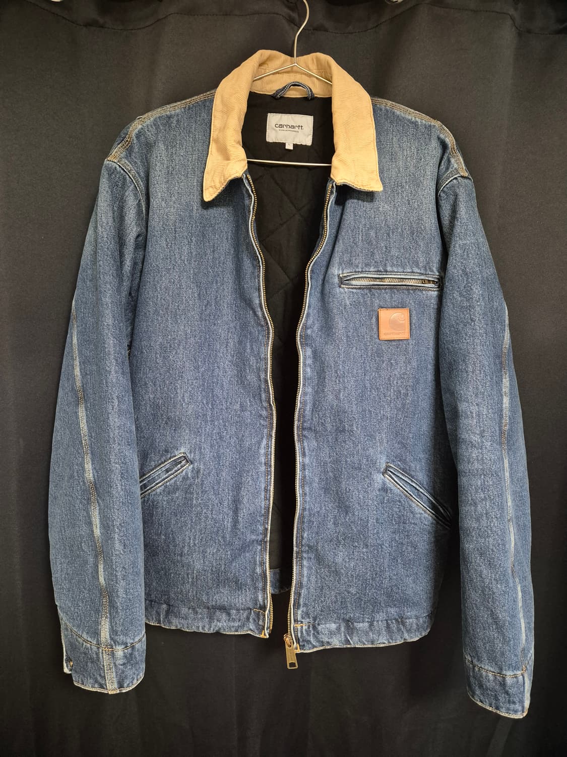 칼하트 OG 디트로이트 자켓 블루 더스티 해밀턴 브라운 상품이미지2