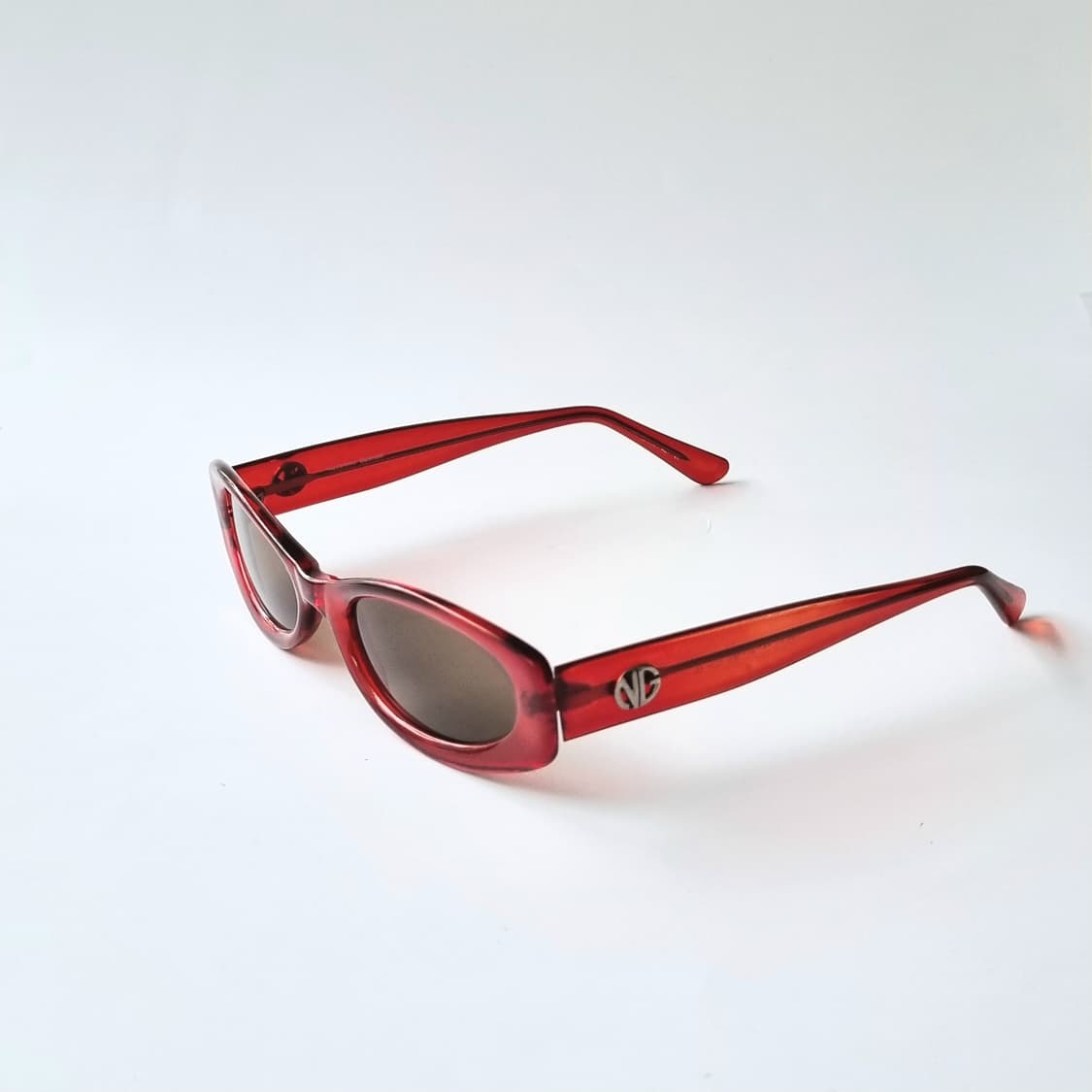 데드스탁 오벌 쉐입 레드 아세테이트 선글라스 상품이미지3