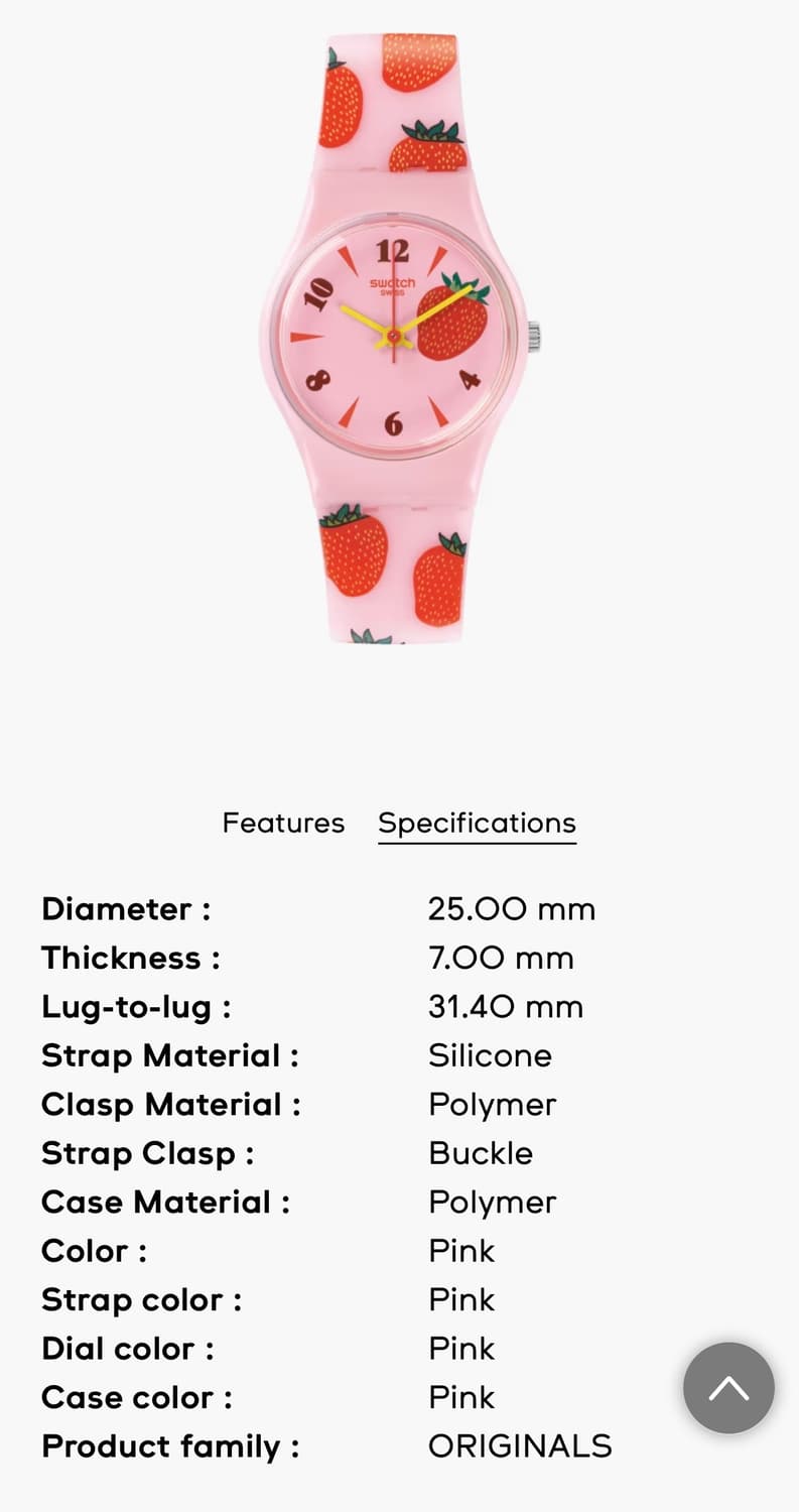 스와치 시계 LP136 딸기 스트로베리 핑크 상품이미지6