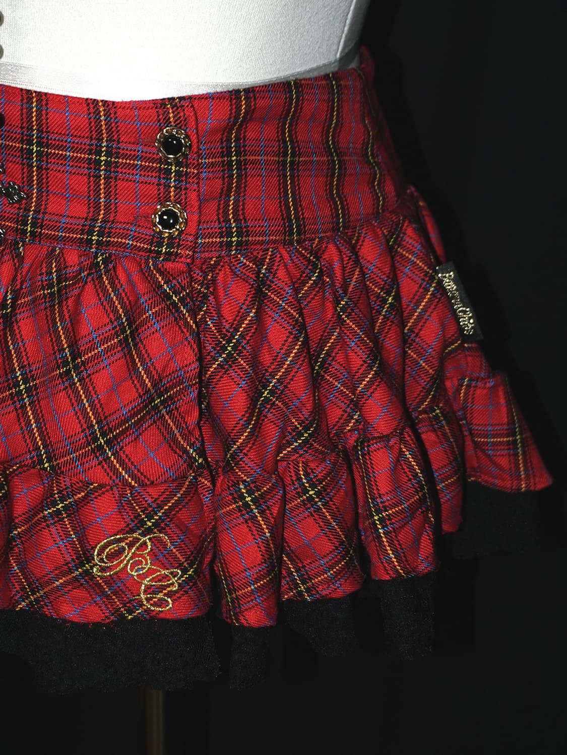 (banana chips) tartan check wrap skort  상품이미지4