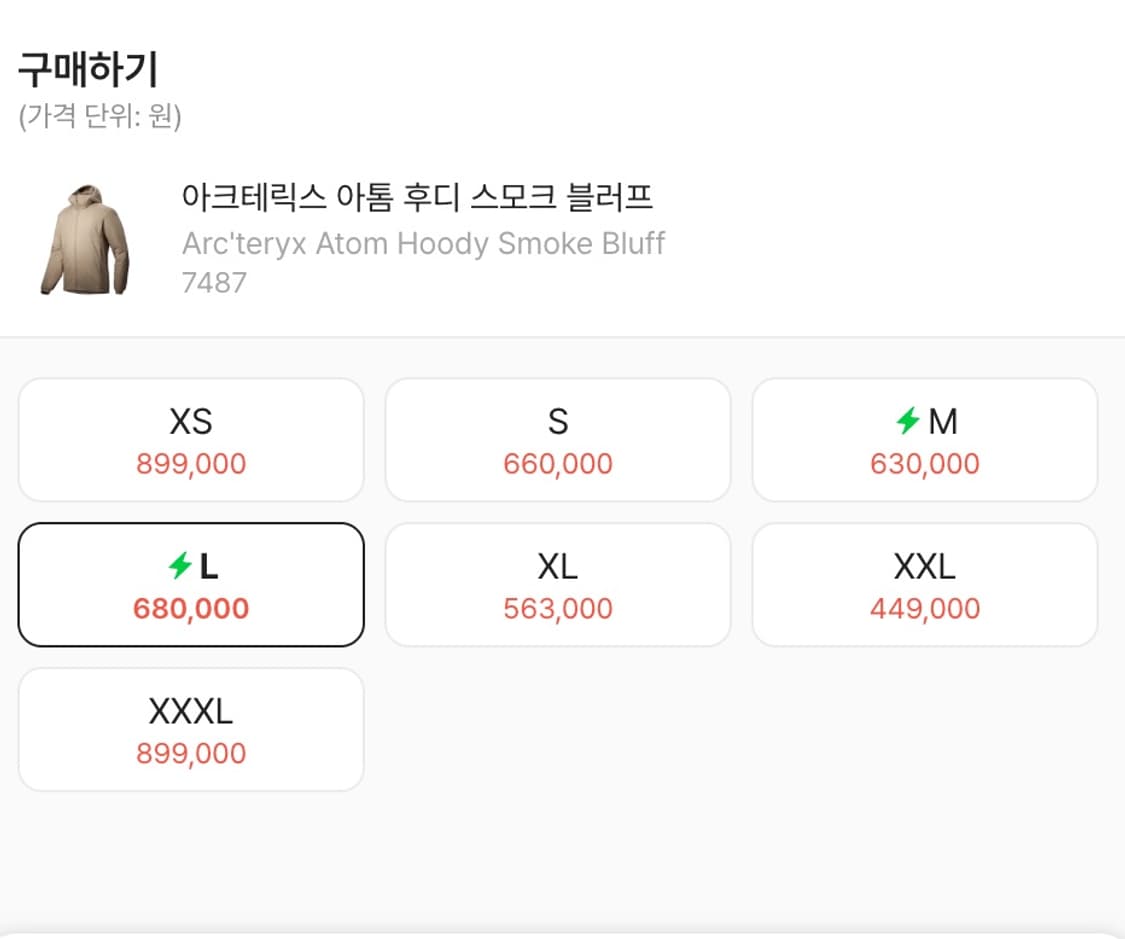 아크테릭스 아톰LT 후디 스모크 블러프(베이지) L 상품이미지2