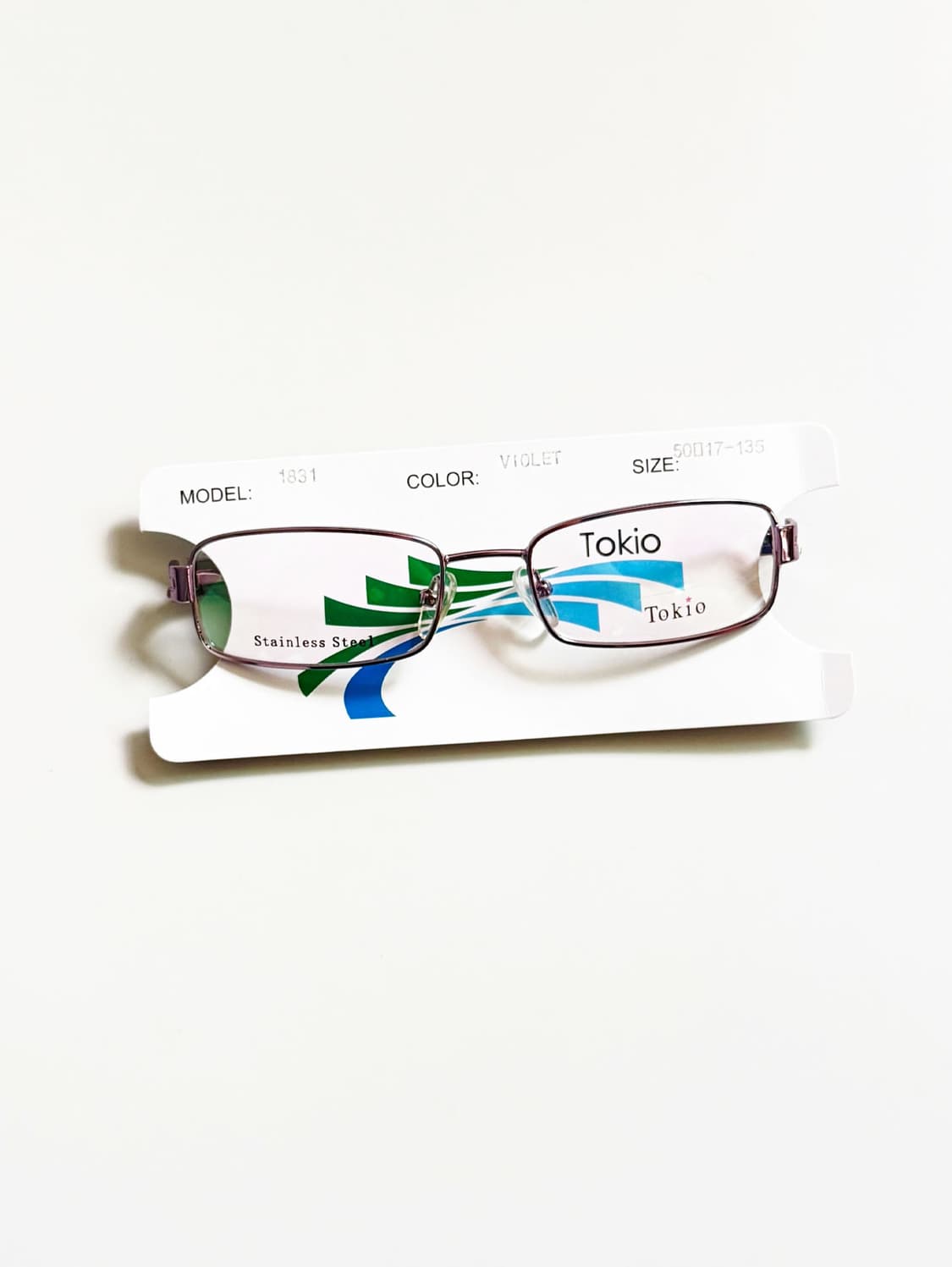 90s TOKIO 바이올렛 메탈 슬림 스퀘어 빈티지 안경 상품이미지2