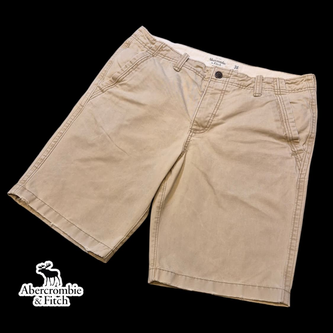 36인치 아베크롬비 워싱베이지 면반바지 상품이미지1