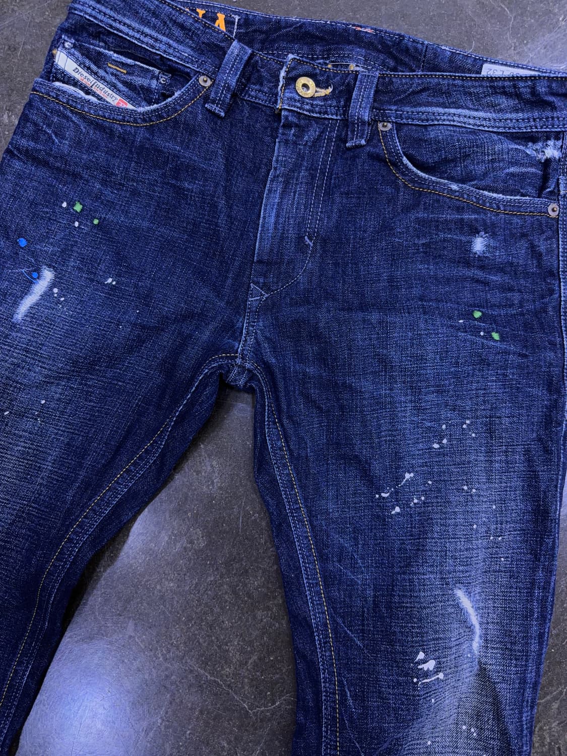 디젤 타나즈 DNA 더티 페인팅 대미지 슬림 스키니 데님팬츠 30 상품이미지3