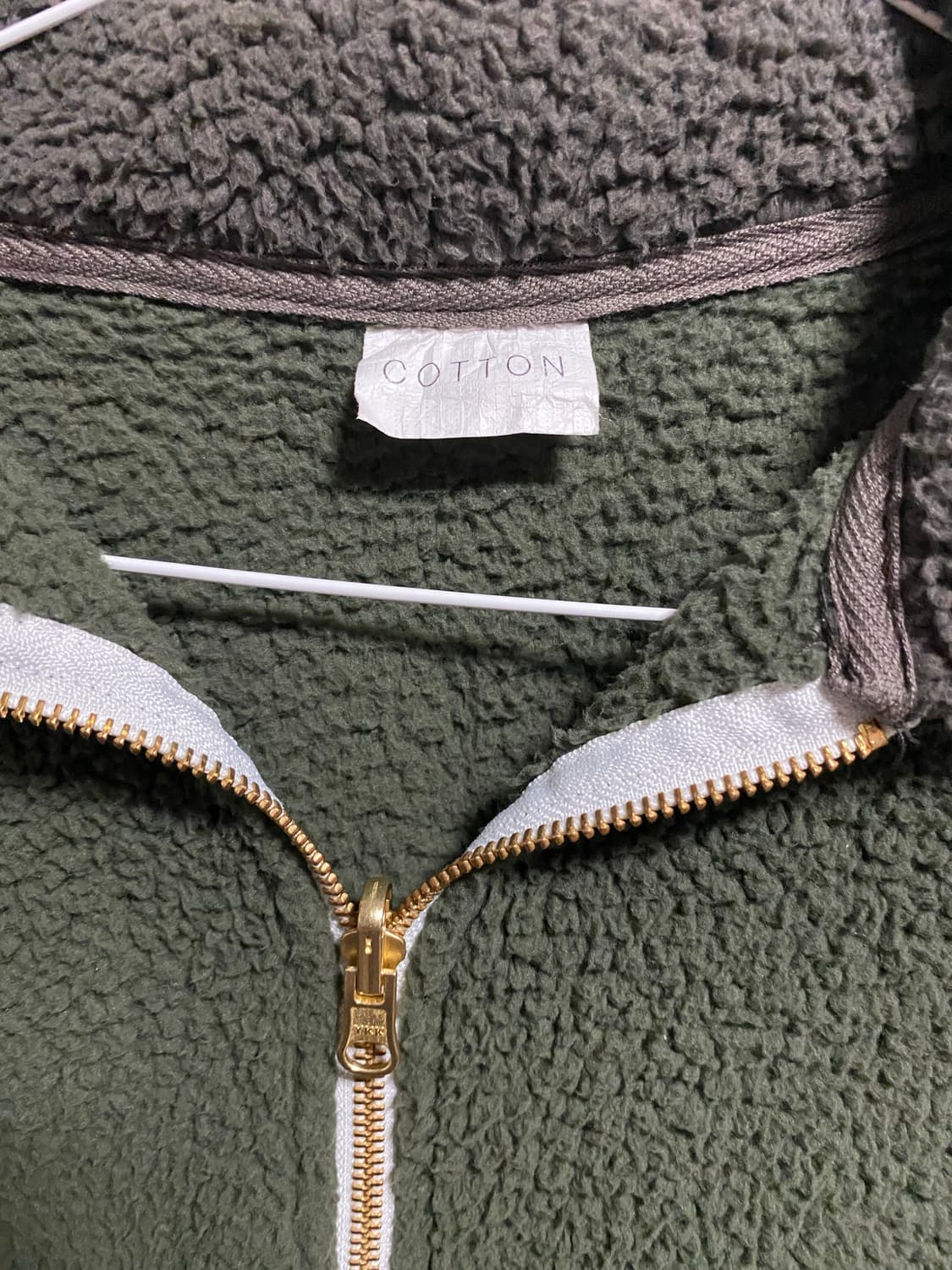 오어 코튼플리스 하프집업 카키 상품이미지3