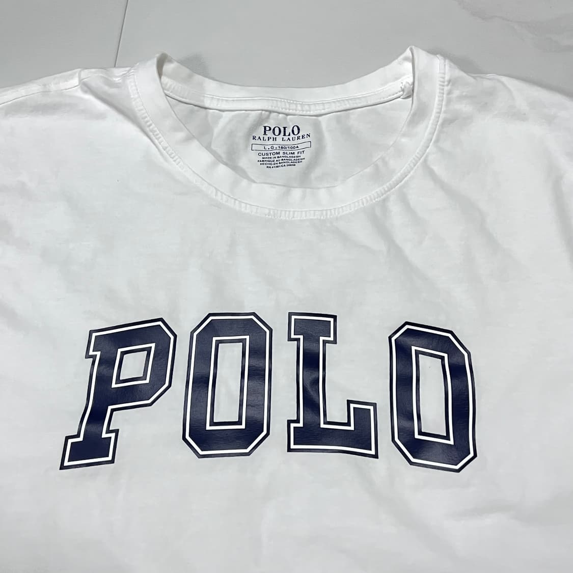 [정품] 폴로 화이트 프린팅 반팔티 [ L ] 상품이미지3