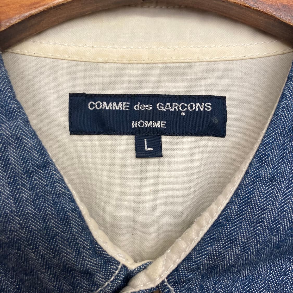 꼼데가르송 옴므 헤링본 데님 반팔 셔츠 상품이미지2