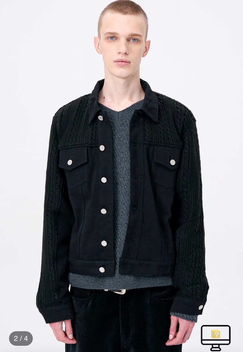 애니타임로릭 zinnia mix jacket - black 상품이미지4