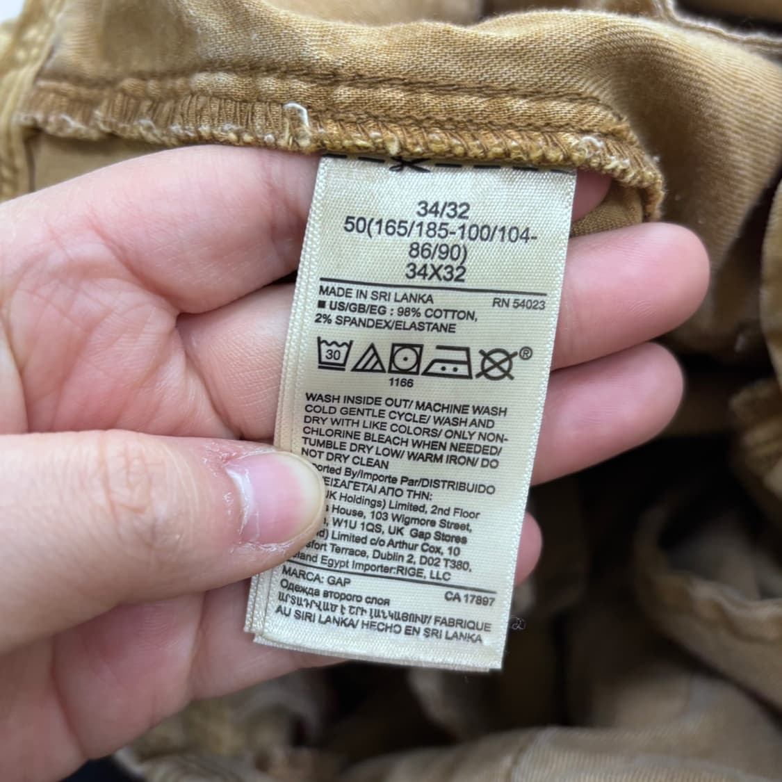 34/32 갭 치노 스트레이트 팬츠 0409E 상품이미지4