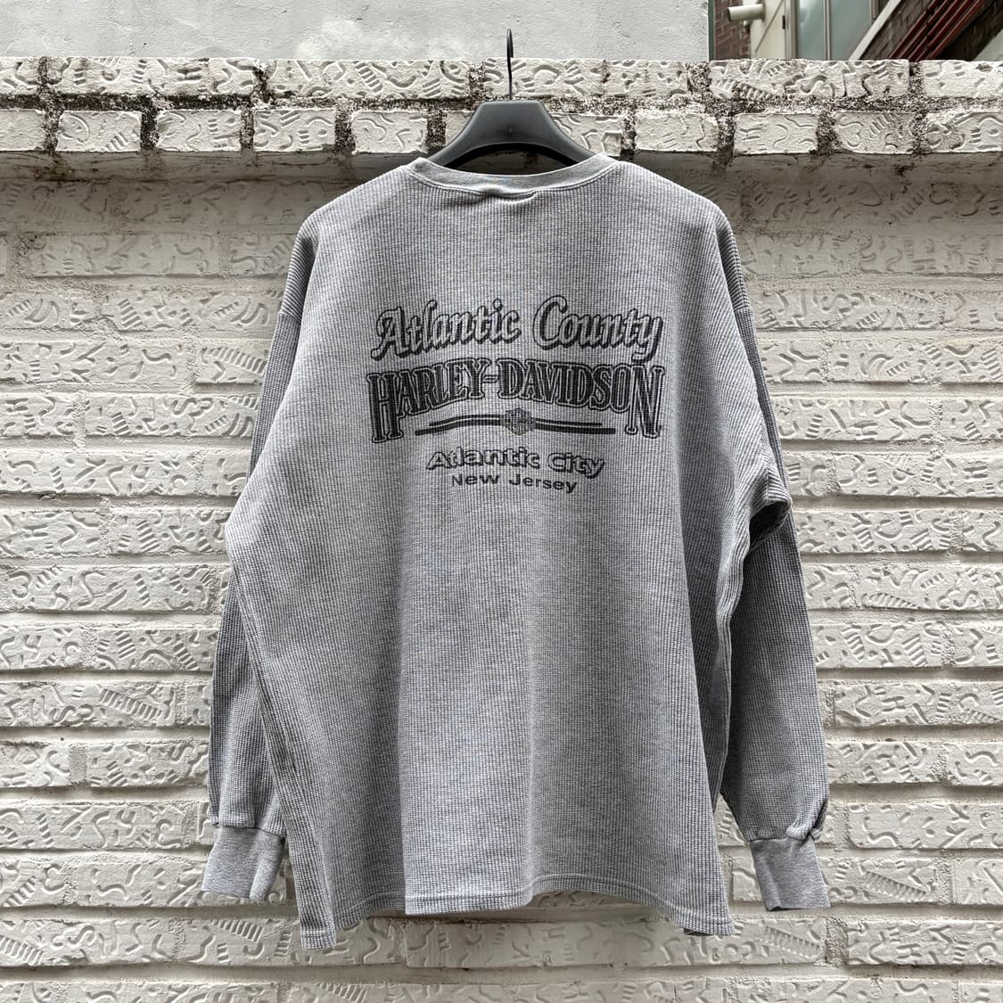 🇺🇸 90s 할리데이비슨 Atlantic County 써멀 롱슬리브 상품이미지2