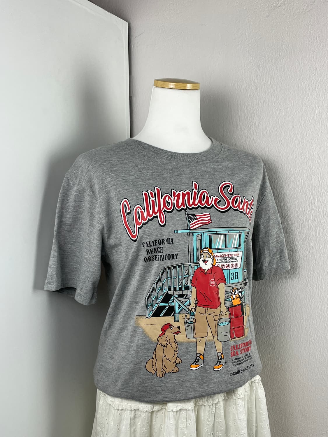 캡틴산타 프린팅 그레이 반팔 슬리브 상품이미지2