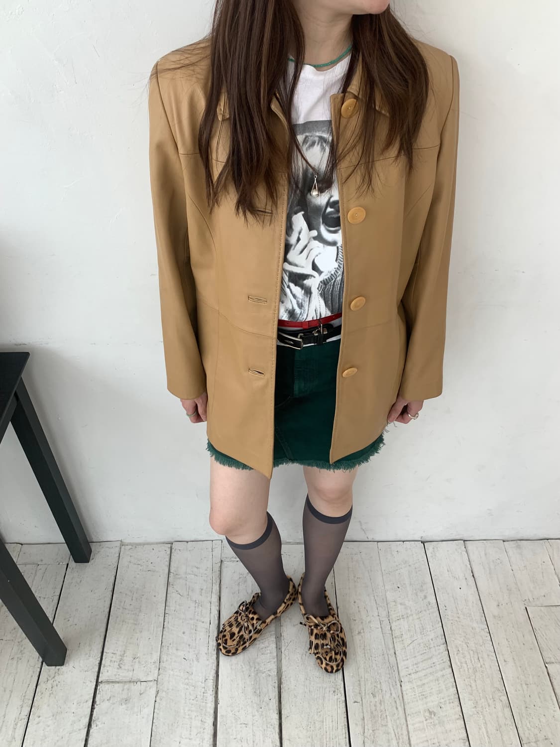 Beige lamb Leather JK 상품이미지5