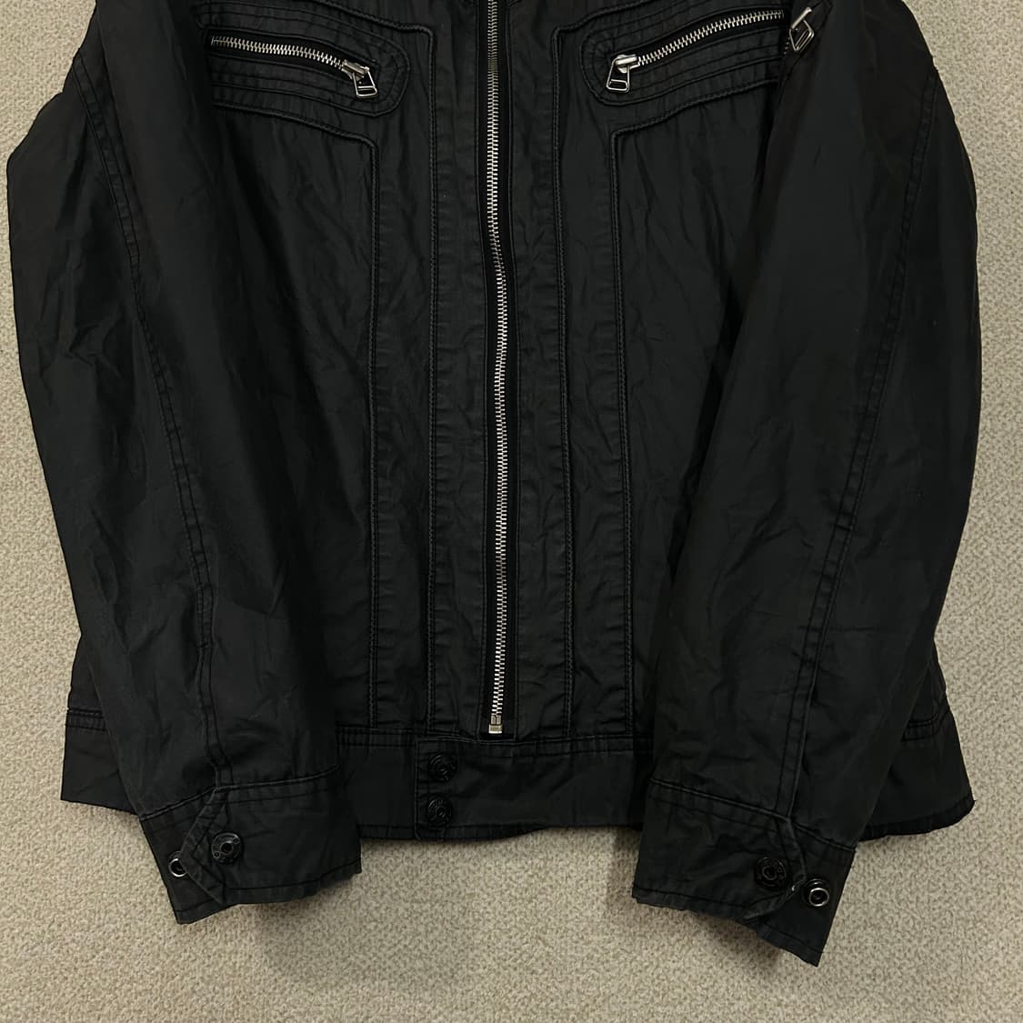 (L) 빈티지 블랙 y2k 숏 라이더 자켓  상품이미지5