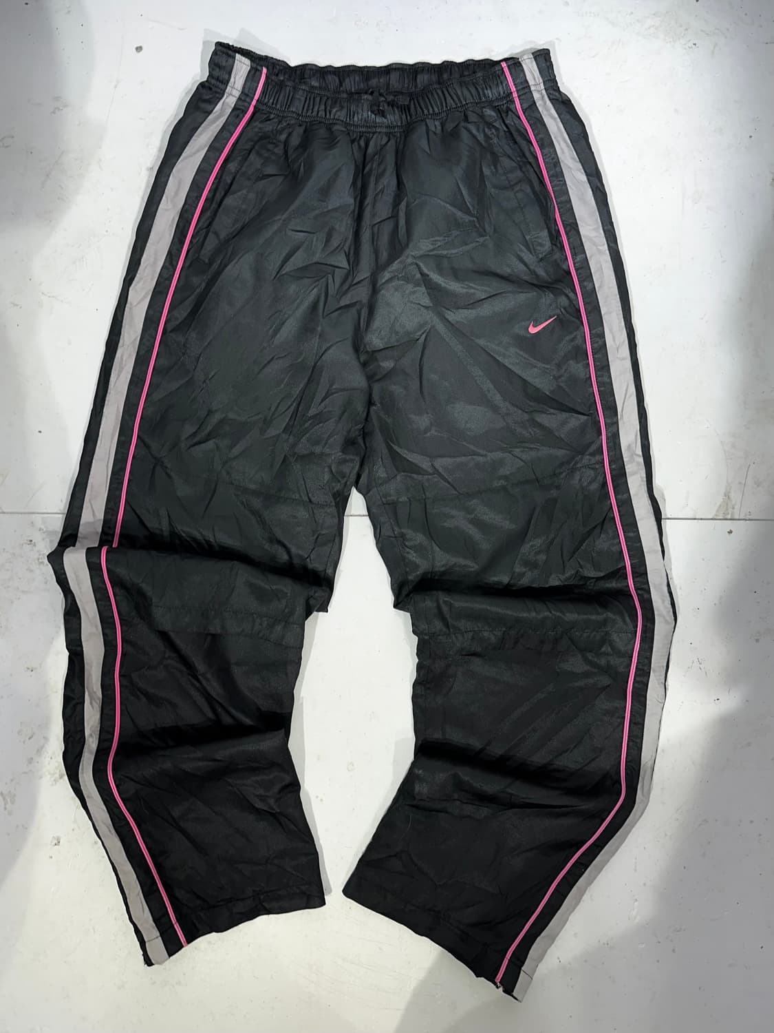 00s 나이키 블랙 와이드 핑크 사이드 라인 팬츠 L 상품이미지4