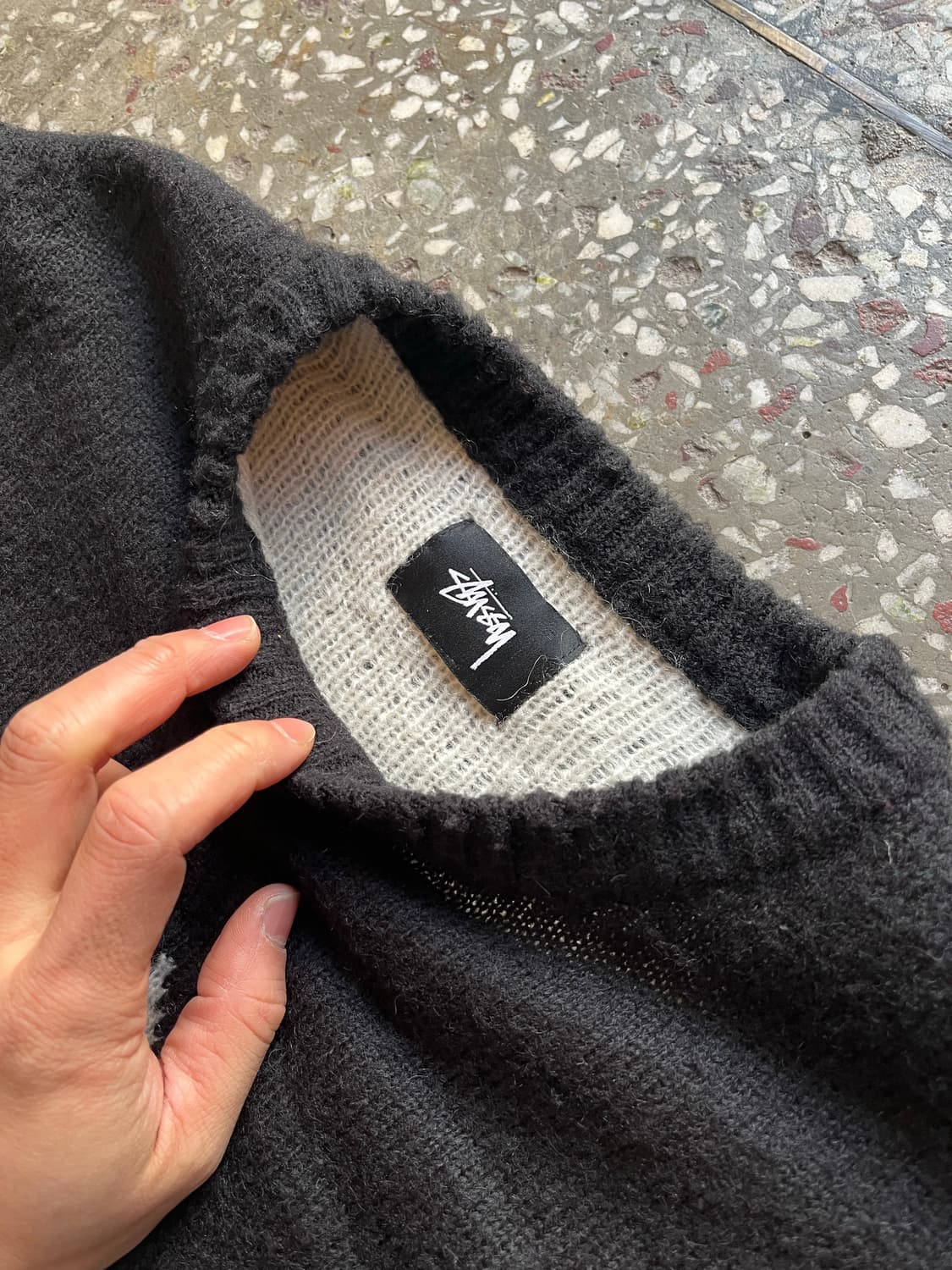 스투시 다이아몬드 체크 모헤어니트 상품이미지7