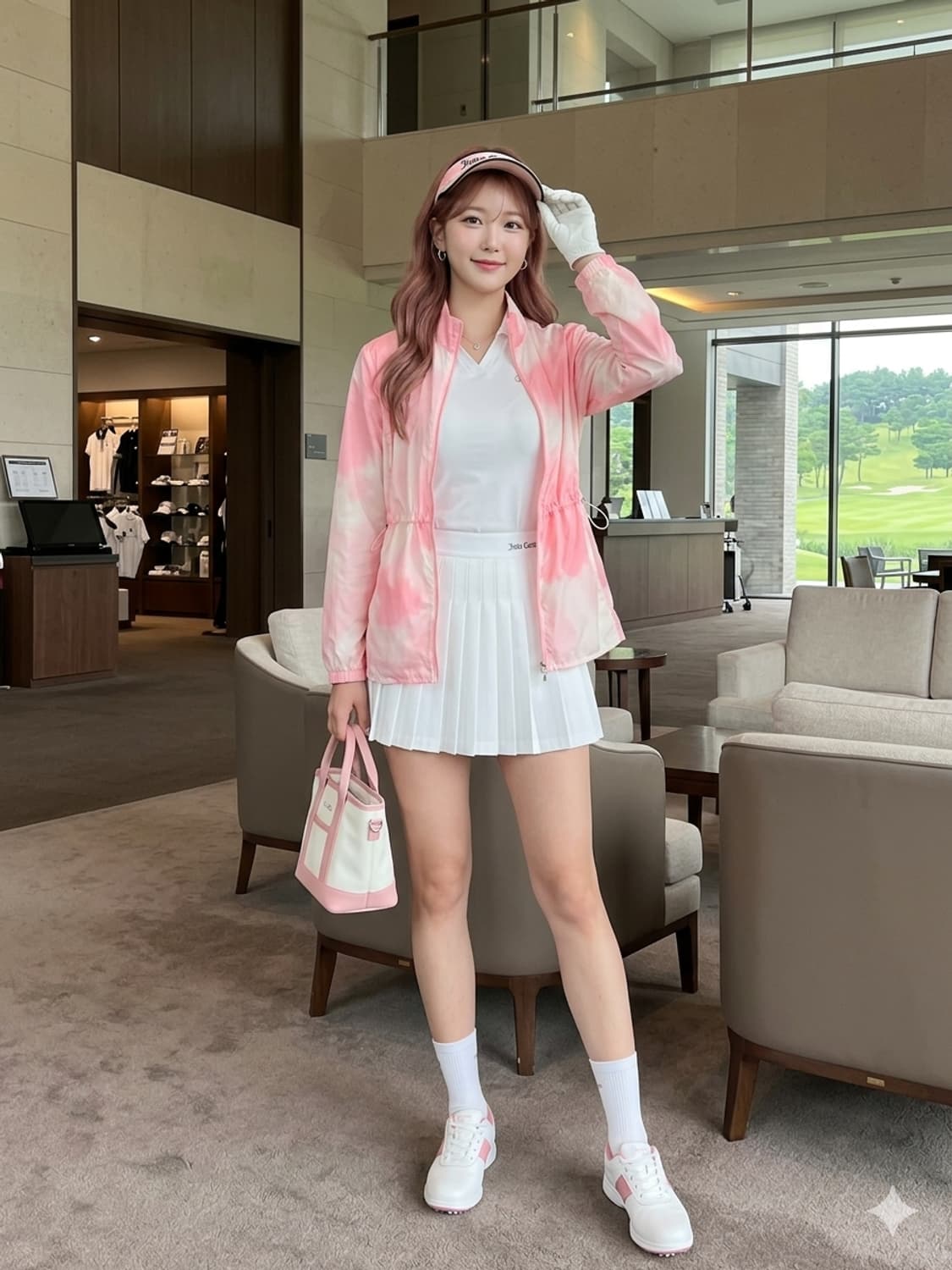 쥬시꾸뛰르 골프 타이다이 여성 바람막이 자켓 상품이미지1