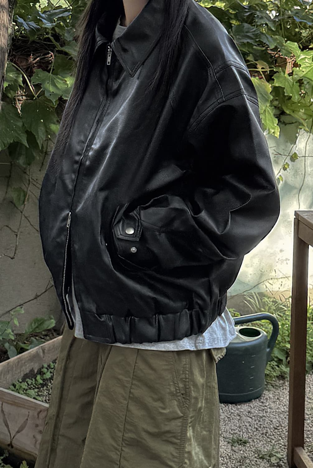 LOFLOW K.462 오버핏 레더 블루종(새상품) 상품이미지1