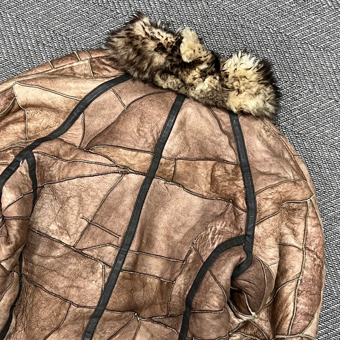 패치워크 무스탕 퍼자켓 v1041 상품이미지7