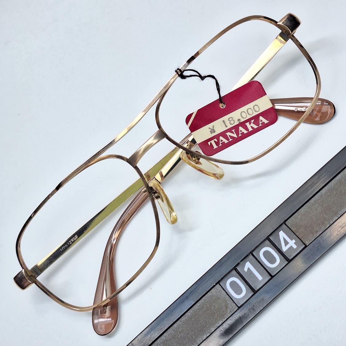 80s 일본 빈티지 데드스톡 미사용/투브릿지 12KGF 금장 안경테 상품이미지1