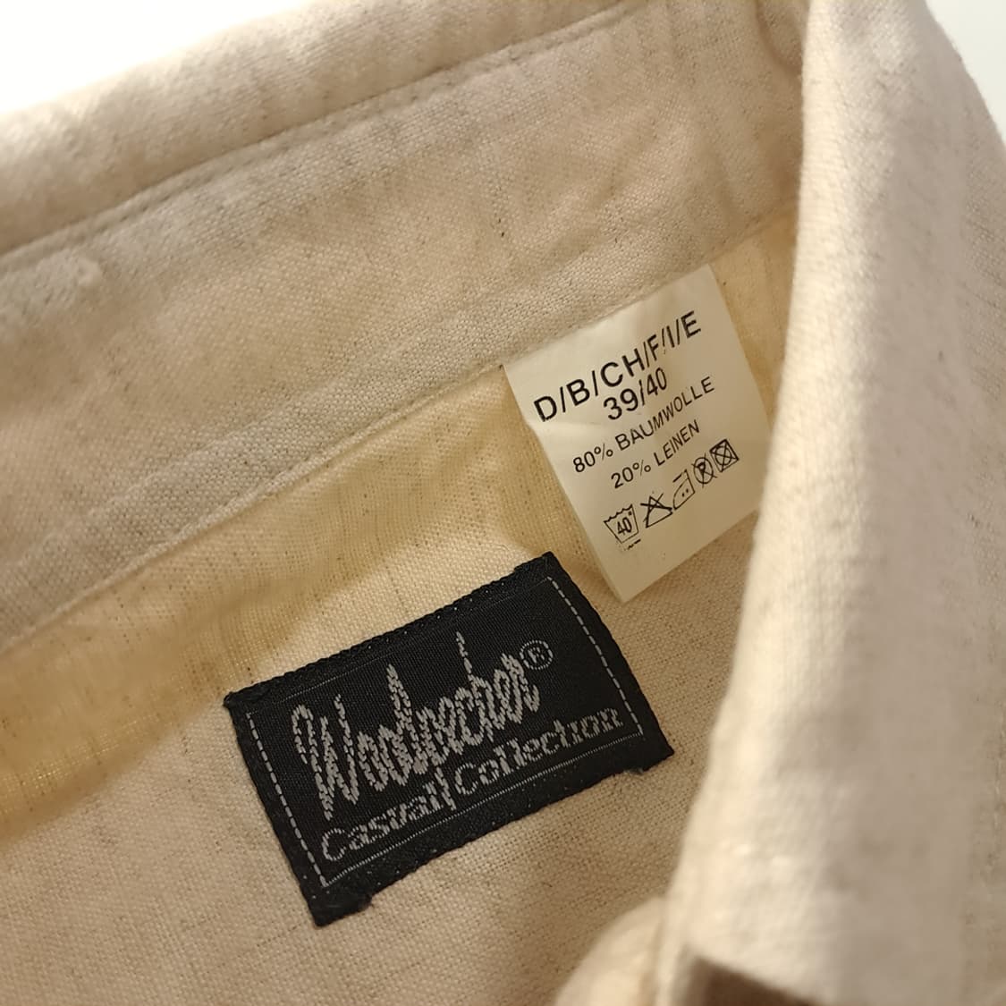 CK476 L Woodpecker 90s 독일 바바리안 린넨 알펜 셔츠 상품이미지3