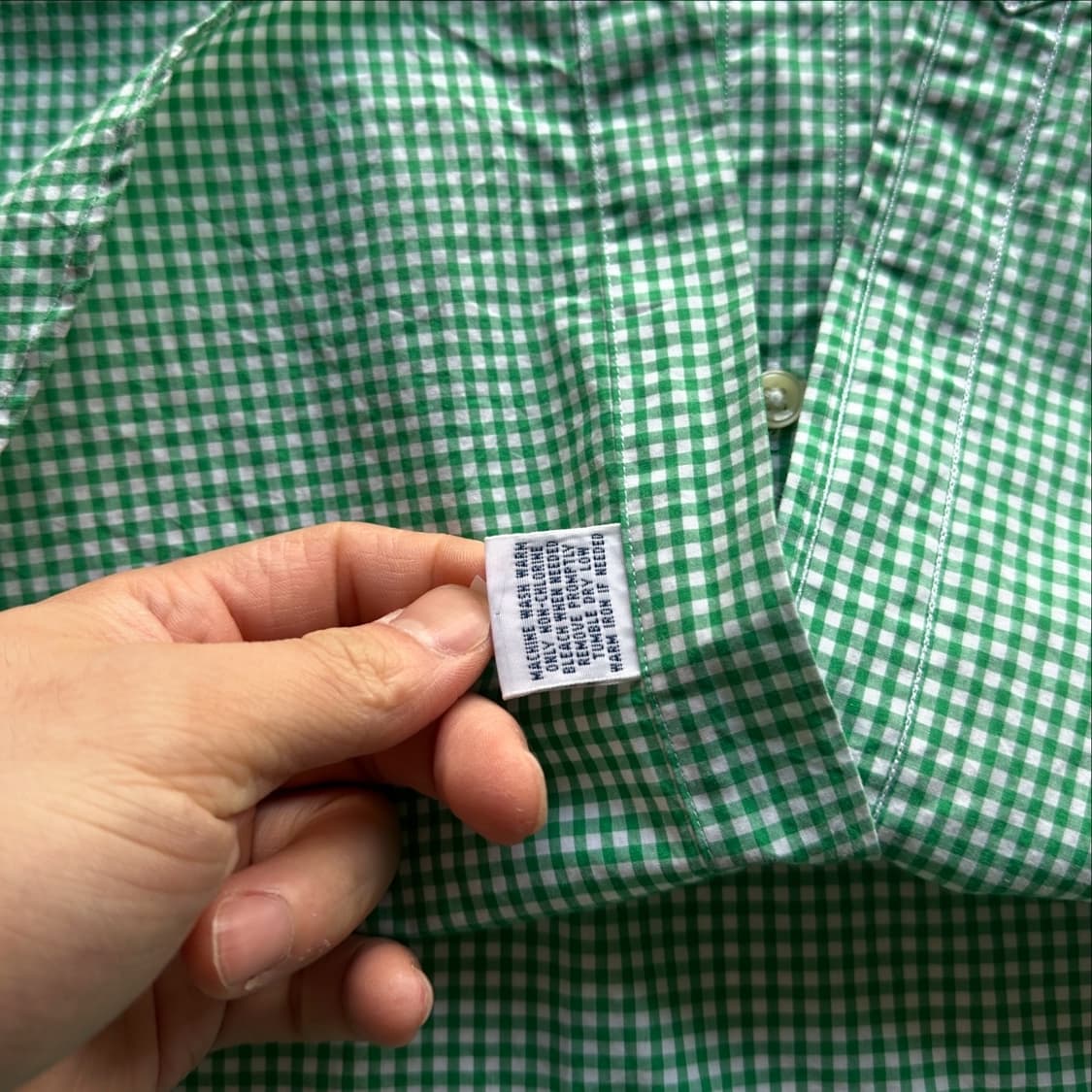 폴로 랄프로렌 그린 깅엄 체크 셔츠 남방 상품이미지4