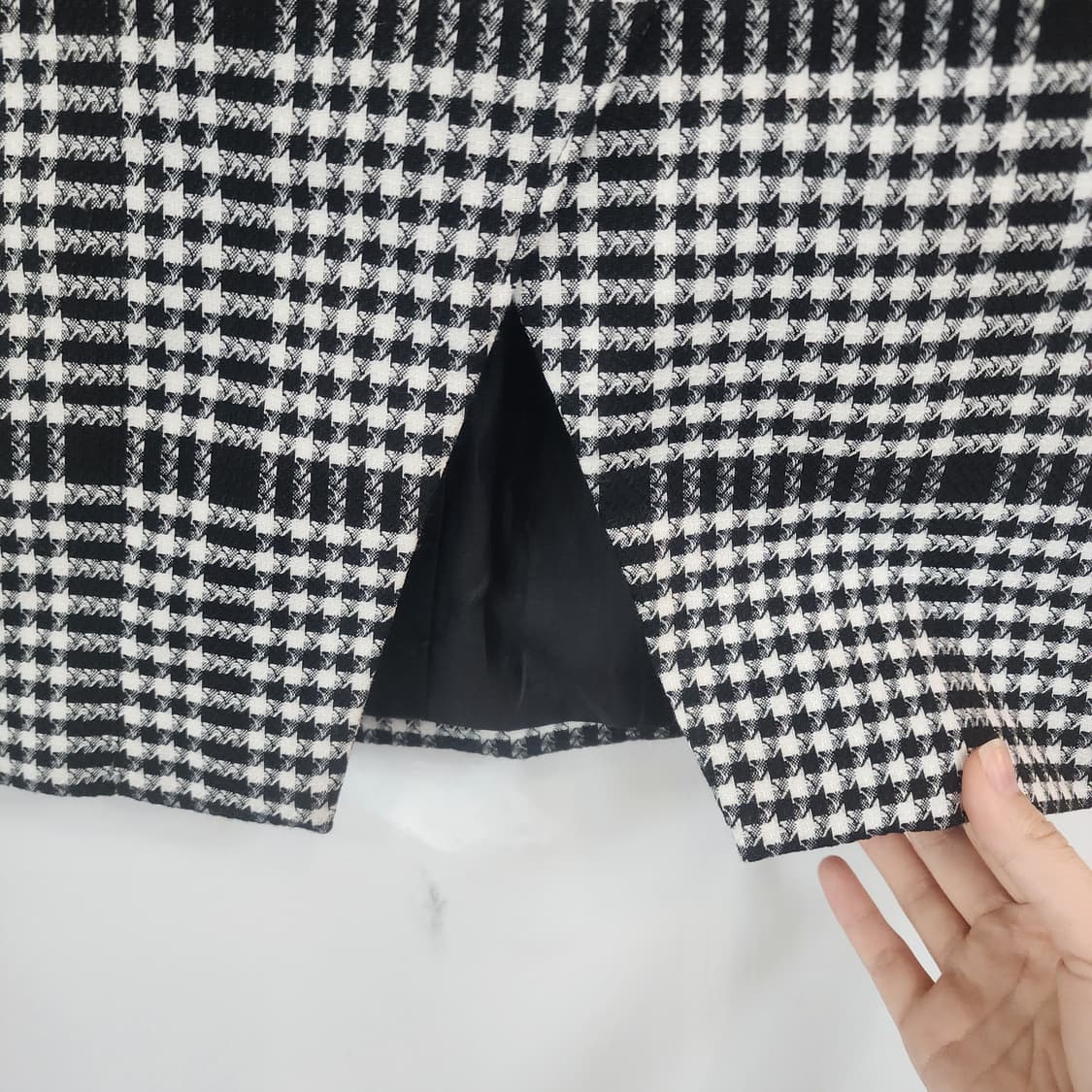 명품 하운드 체크 금장 버튼 스커트 상품이미지5