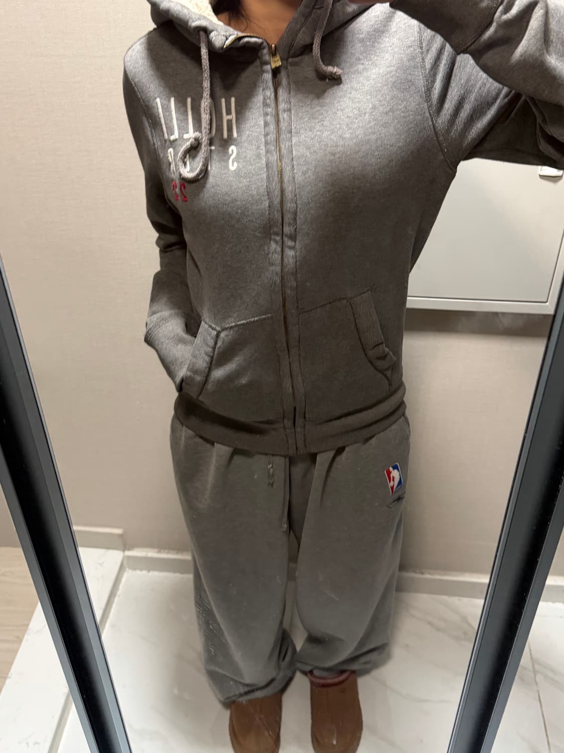 홀리스터 그레이 양털 후드집업 s 상품이미지1