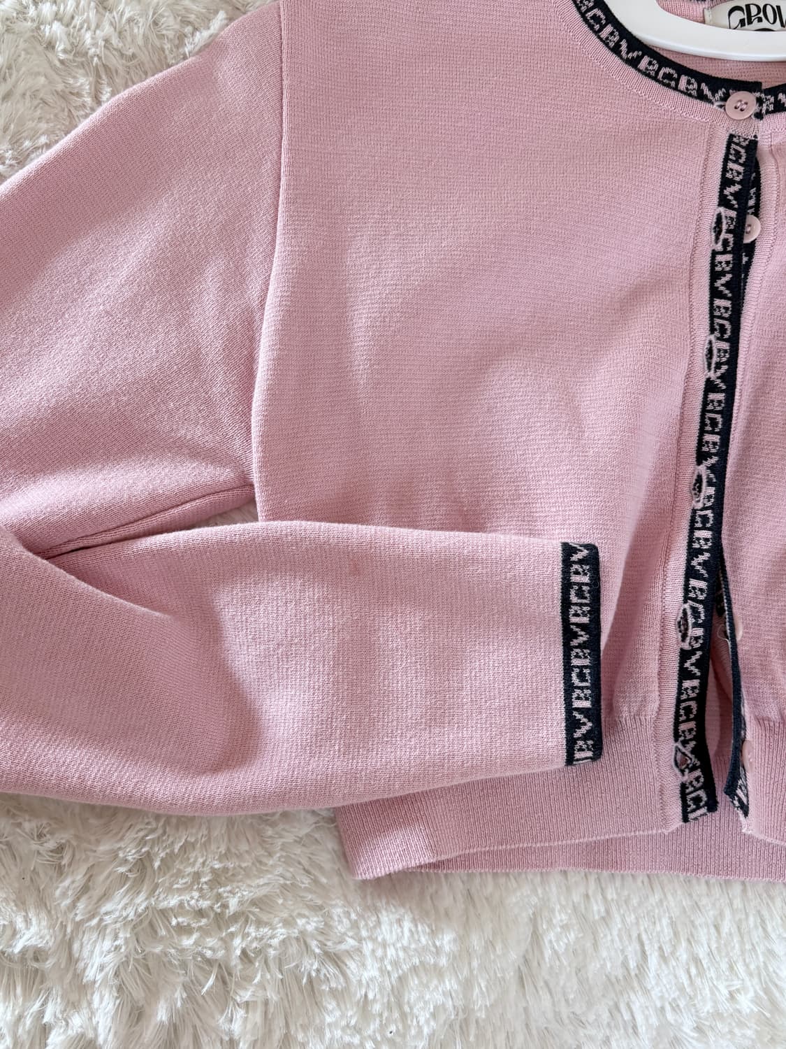  그로브 유니스 크롭 가디건 핑크 상품이미지5