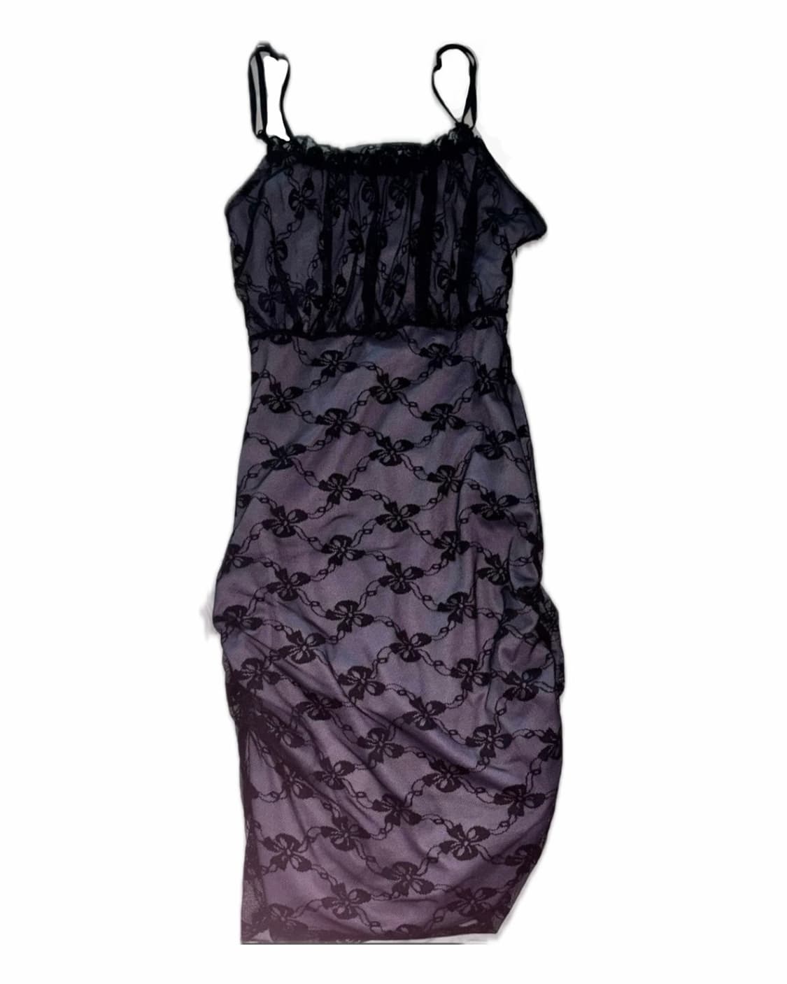 퍼플 리본 레이스 원피스 상품이미지1