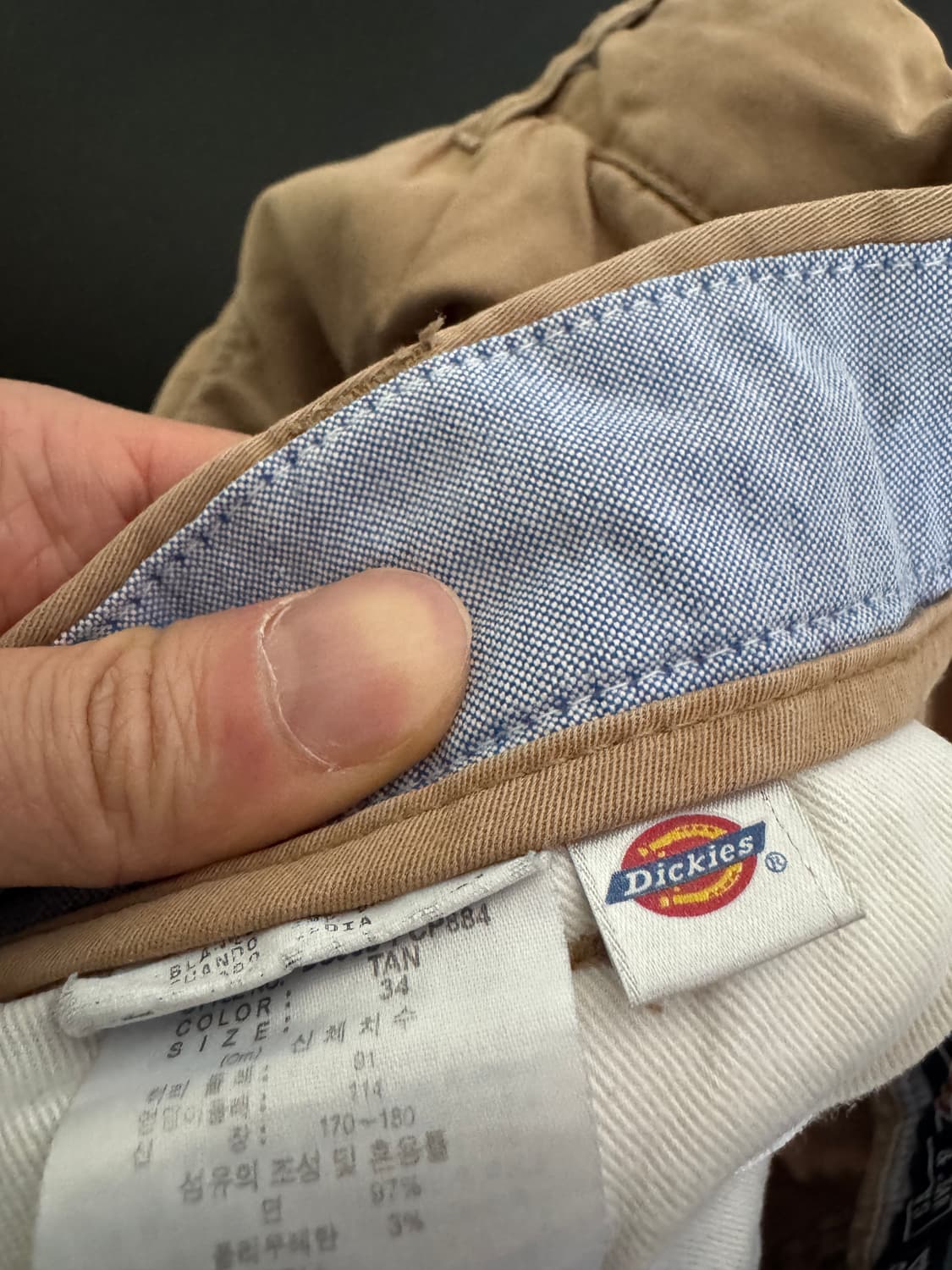 디키즈 Dickies 워크 웨어 로고 포인트 치노 9부 면바지 34 상품이미지4