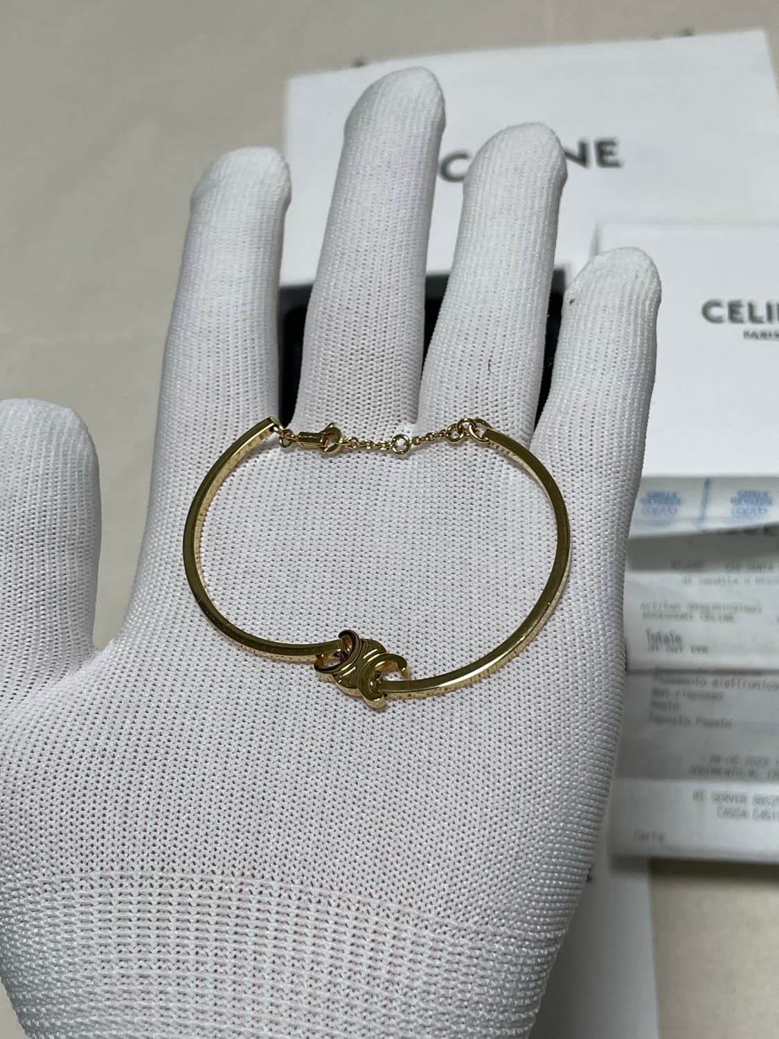 풀구성) 셀린느 트리옹프 아티큘레이티드 금장 팔찌 [os] 상품이미지2