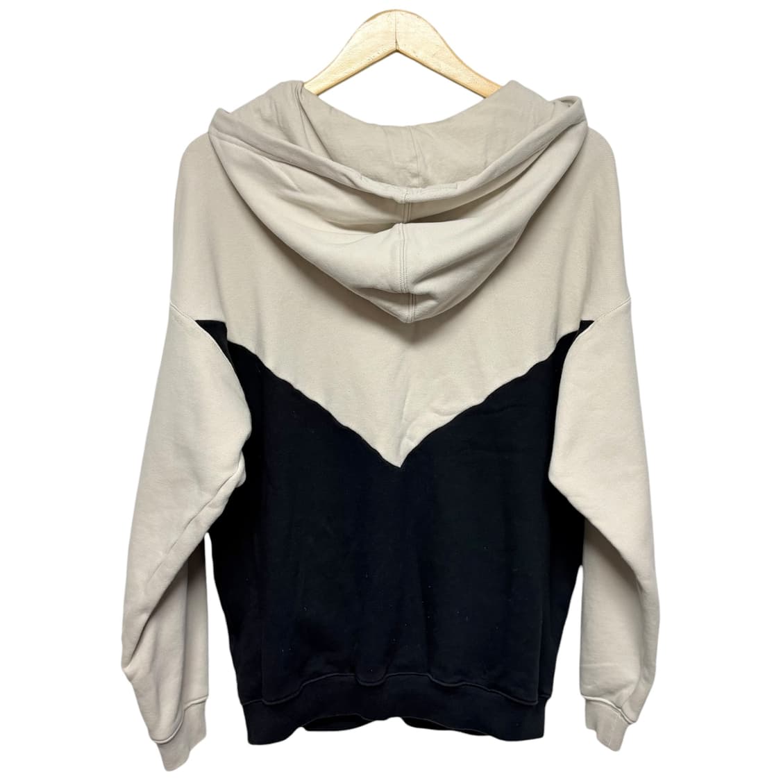 3618 아디다스 베이지 빅로고 하프 반집업 후드티 상품이미지3